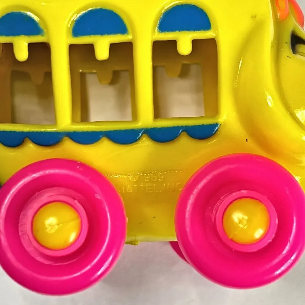 1960s Vintage Mattel Upsy Downsy Piggy Bus Plastic Made Hong Kong Toy
